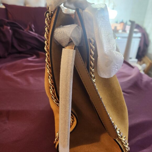 Michael Kors Mina Large Suede Chain Shoulder Bag - Picture 11 of 16